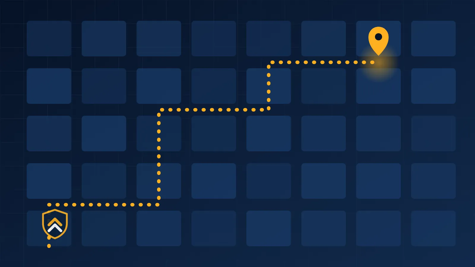 Illustration of a city street map with a location pin